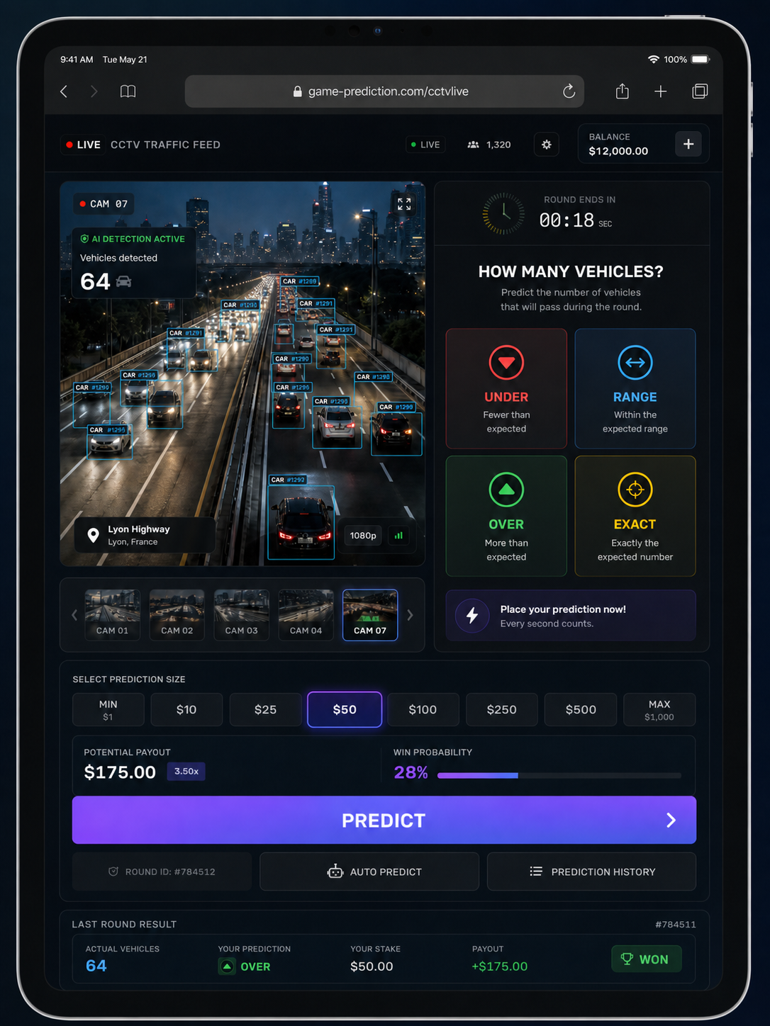 Prediction Mini Games Platform UI