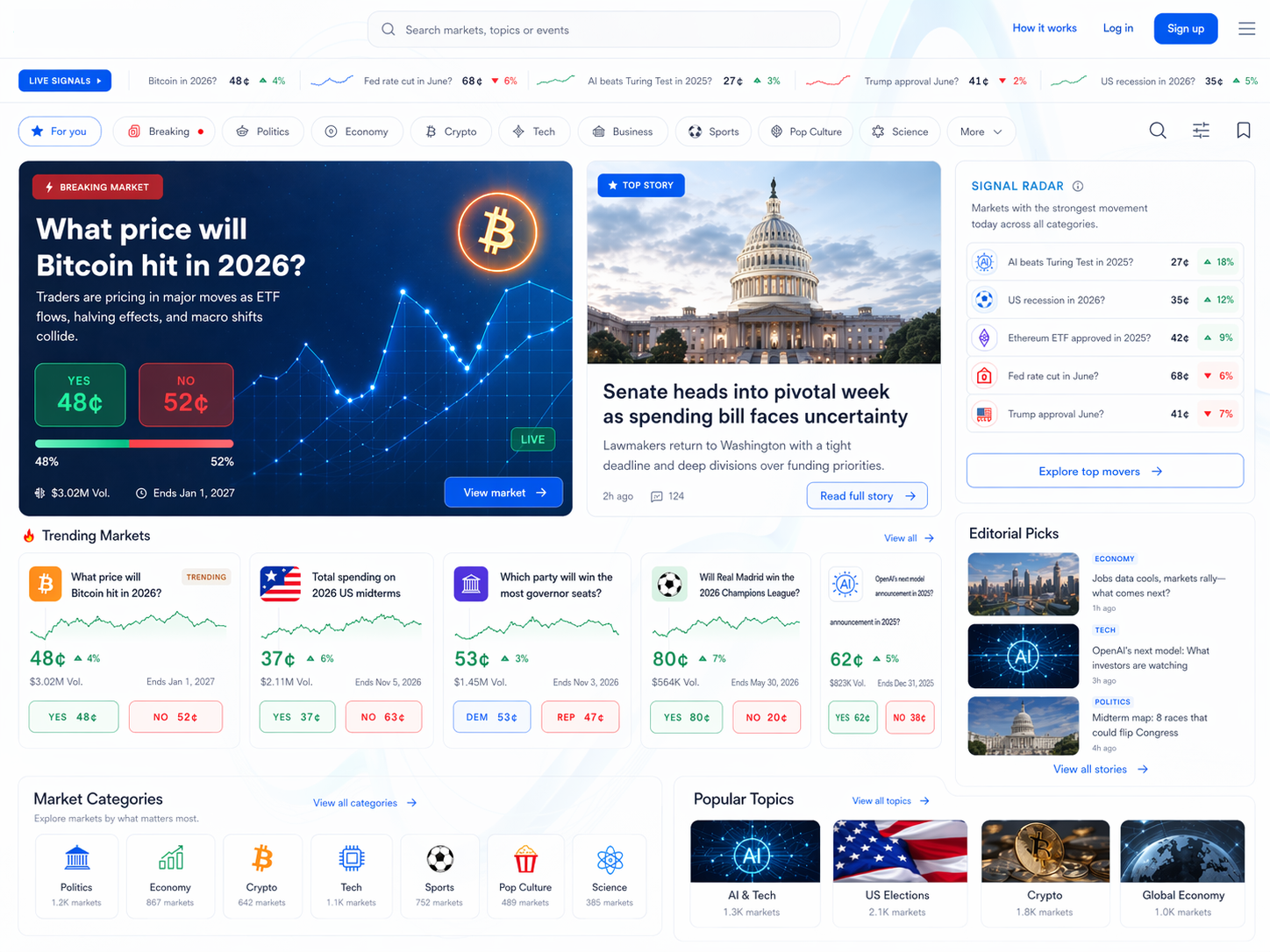 Prediction Markets Platform UI